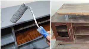 طريقة دهان الخشب القديم القشرة الى لاكية تجديد ودهان ترابيزة تليفزيون قديمة كنت هارميها Youtube