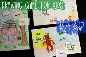 In this drawing game, you use dice to decide what parts of the drawing you will draw. Drawing Game For Kids Pick An Object Pick A Scene Make And Takes