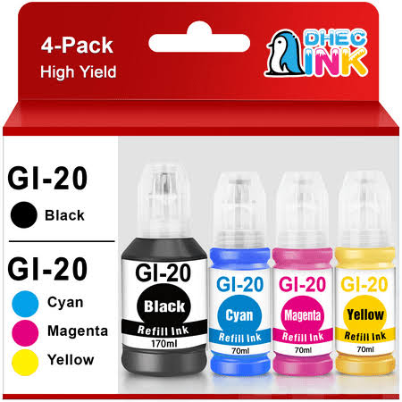 Gi 20 Ink for Canon Gi 20 Gi20 Ink Bottles for Pixma G6020 G5020 G7020 MegaTank Printers