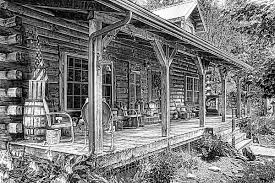 Cabin On The Hill By Tom Mc Nemar Cabin Art Landscape Drawings Pencil Drawings