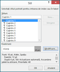 Pe baza unei structuri clare a documentului din punctul de vedere al titlurilor, subtitlurilor formatate corespunzător, se inserează un. Formatarea Sau Particularizarea Unui Cuprins AsistenÈÄ Office