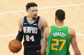 Memphis grizzlies forward dillon brooks (24) runs over utah jazz forward bojan bogdanovic (44) as the two teams play in game 1 of their nba playoff series at vivint arena in salt lake city on sunday, may 23, 2021. Memphis Grizzlies Dillon Brooks Has Shown Why He Was A Steal For The Grizz