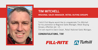 Tuthill Fort Wayne's Tim Mitchell is promoted to Regional Sales Manager,  Retail Buying Groups! In his previous role as Regional Account Manager, Tim  successfully expanded the Fill-Rite product line into competitive markets