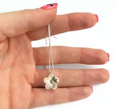 Swarovski medium crystal moments flower happy flowers collection 872195 retired. Clear Swarovski Flower Necklace Sterling Silver Swarovski Etsy