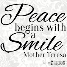 Download Mother Teresa Svg Peace Begins With A Smile Svg Pdf Etsy Mother Teresa Teresa Peace