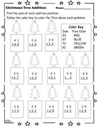 Christmas Tree Addition With Regrouping Color By Number Christmas Math Worksheets Christmas Math Free Math Worksheets