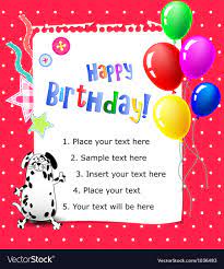 Baby Happy Birthday Card Pink Royalty Free Vector Image