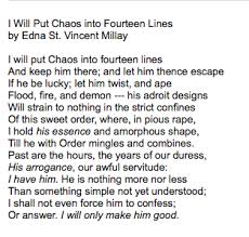 I Will Put Chaos Into Fourteen Lines Words Edna St Vincent Millay Poems