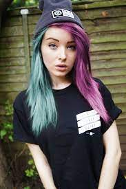 If I Ever Dip Dyed My Hair Two Different Colors It Would Be These Two So Prettyyyyy Split Dyed Hair Half And Half Hair Beautiful Hair Color