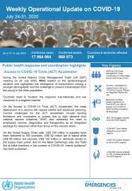 The country's inoculation effort accounts for more than a third of all shots globally. Weekly Operational Update On Covid 19 31 July 2020