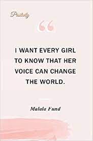 I have for at least four years now, since i was 12 and began to understand gender, etc. I Want Every Girl To Know That Her Voice Can Change The World Lined Notebook Journal Malala Fund Women Feminist Notebook Gift Stephen Wilson 9798650893998 Amazon Com Books