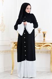 Nayla Collection Volan Kol Gri Tesettur Ferace 1477gr Gri Clothes Giyim