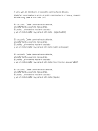 Cancion Deportes Naturaleza El cocodrilo dante camina hacia adelante, el elefante blas camina hacia atras, el pingueino lalo camina hacia el costado y yo en mi bicicleta, voy para el otro lado. cancion deportes naturaleza