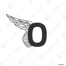 Stock images fire alphabets, i stock photos black background photography, . Elegant Dynamic Letter O With Wing Linear Design Can Be Stock Vector Crushpixel