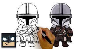 How To Draw The Mandalorian Step By Step Tutorial Youtube Star Wars Drawings Step By Step Drawing Cartooning 4 Kids