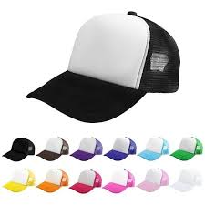 New Mesh Baseball Cap Trucker Hat Blank Curved Visor Hat Adjustable Blank Color Mesh Baseball Cap Blank Hats Visor Hats