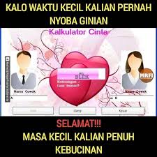 Jan 23, 2018 · nama kamu: Kalkulator Cinta Palsu Cara Golden