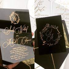 Black And Gold Acrylic Wedding Invitations Pianificazione Matrimoni Idee Per Matrimoni Matrimonio