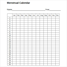 Menstrual Calendar 11 Free Samples Examples Format