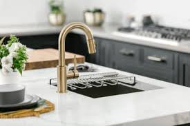 Shop our farmhouse kitchen faucets with vintage and modern the kitchen sink is the place where most meals start, and the faucet is a crucial tool to aide you in your meal preparation. Bring Home Brushed Gold Finishes To Your Kitchen Bath