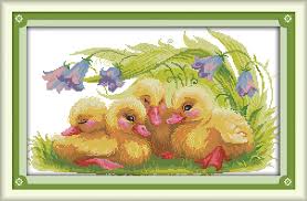 Baby duck cross stitch patterns. The Baby Duck Cross Stitch Kit 14ct 11ct Animal Flower Patterns Count Print Canvas Stitching Embroidery Diy Handmade Needlework Package Aliexpress