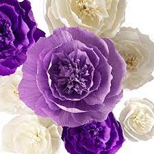 Check spelling or type a new query. Key Spring Paper Flower Decorations Large Crepe Paper Flowers Giant Paper Flowers Handcrafted Flowers Purple Beige Lavender Set Of 8 For Wedding Bridal Shower Nursery Wall Decor Amazon Co Uk Home