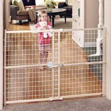 Amazon Com Toddleroo By North States 50 Wide Quick Fit Wire Mesh Baby Gate Hassle Free Ratchet System For Quick Custom Fit Pressure Mount Fits 29 5 50 Wide 32 Tall Sustainable Hardwood