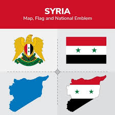 خارطة سوريا العلم و الشعار الوطني syria map map flag