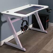 The bunk features a black metal frame with red accents along the desk, which provides space for your monitors. X Rocker Jaguarz Gaming Desk Pink Best Buy Canada