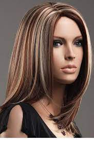 2014 New Arrival Women Full Lace Human Wigs Font B Brown B Font Blonde Straight Mid J Brown Hair With Blonde Highlights Hair Styles Blonde Hair With Highlights