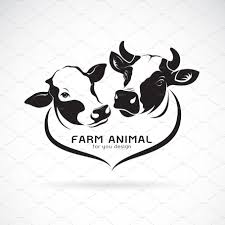 Vector Of Two Cows Head Design Farm Logo Design Cow Logo Farm Logo