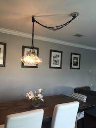 Swag Cluster Chandelier Off Center Ceiling Light Dining Room Etsy Dining Room Chandelier Dining Room Lighting Ceiling Lamp Dining Room