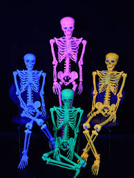 Psywork Schwarzlicht Halloween Deko Skelett Led Sound Neon Blacklight Schwarzlicht Halloween Party Deco Glo Schwarzlicht Halloween Prop Halloween Zuhause