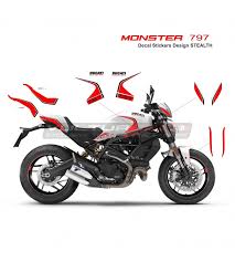For you who want to make a motorcycle sticker design, we provide an application that can help you in getting an idea and inspiration. Stickers Kit 821 Stealth Design White Bike Ducati Monster 797