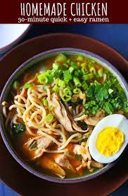 Homemade Chicken Ramen A Filling Nutritious Soup Full Of Protein Vegetables And Soothing Broth P Healthy Ramen Ramen Soup Recipes Ramen Noodle Recipes Soup