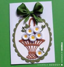 Beautiful quilling designs on cards by giulia's art. Quilled Daisies In Basket Card Making Tutorial Buddly Crafts