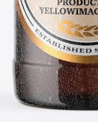 Download Dark Amber Beer Bottle With Condensation Mockup In Bottle Mockups On Yellow Images Object Mockups PSD Mockup Templates