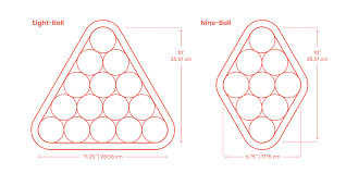The numbered balls are racked at the pyramid spot with the eight ball in the center of the triangle. Billiards Racks Dimensions Drawings Dimensions Com