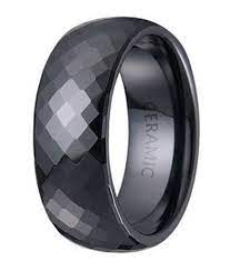 Mens Black Ceramic Ring Glossy Finish Ceramic Wedding Ring Black Ceramic Ring Mens Wedding Bands Black