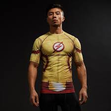 Kid Flash Wally West Men S Compression Fitted Short Sleeve T Shirt Compression Shirt Men Short Sleeve Mens Compression