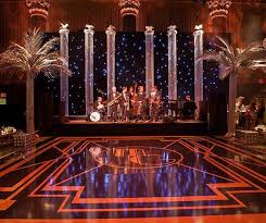How Chic Is This Costume Designed Dancing Floor Of This Great Gatsby Inspired Party Gatsby Party Decorations Great Gatsby Prom Great Gatsby Theme