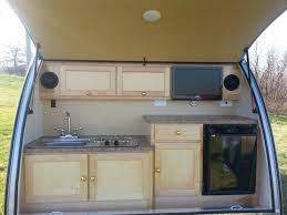 Spectacular Small Campers With Outside Kitchens Very Nice Rear Kitchen Camper Van Comes With Natural Woo Teardrop Camper Plans Teardrop Trailer Teardrop Camper