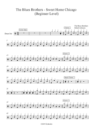 Download the drums sheet music of control (beginner level) by wees zoe. Drums Sheet Music The Blues Brothers Sweet Home Chicago Beginner Level The Blues Brothers