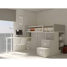 Ein Hochbett Mit Unterbett Schrank Unterbett Schubladen Unterbett Schreibtisch Und Schubladen Treppe Home Decor Home Bed