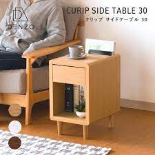 楽天市場 最大p29倍 26日1 59 サイドテーブル 北欧 ナイトテーブル テーブル 収納家具 幅30cm ナチュラル オーク 無垢 天然木 木製 寝室 ソファ ベッド ラック フルスライドレール 送料無料 curip side table 30 isseiki 101 01120 家具インテリア de