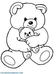 coloriage ourse qui tient son petit teddy bear coloring pages drawing livre de couleur minecraft
