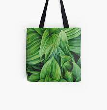 Lush Green Tropical Leaves Botanical Tote Bag By Renejordaan Tote Bag Bags Tropical Leaves