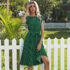 Here are the modern dinner party rules, according to the. 2021 Summer Polka Dots Short Sleeve Pleated Dresses For Women High Waist Midi Elegant Office Green Lady Dinner Party Clothes