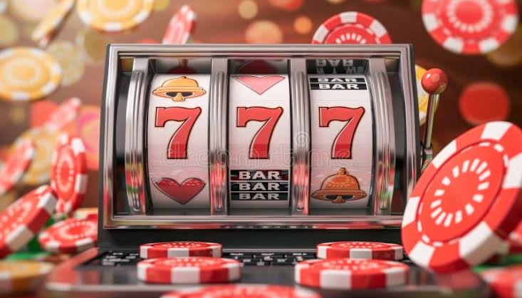 In a Vibrant Casino, Theres a Slot Machine with the Lucky Number 777,  Surrounded by Poker Chips Stock Photo - Image of fortune, game: 320941676