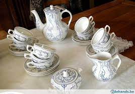 service de table et service a cafe 12 personnes boch te koop blauw servies servies serviezen